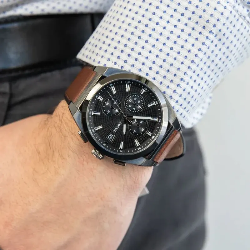 Fossil Everett Chronograph Black Dial Men's Watch- FS5799